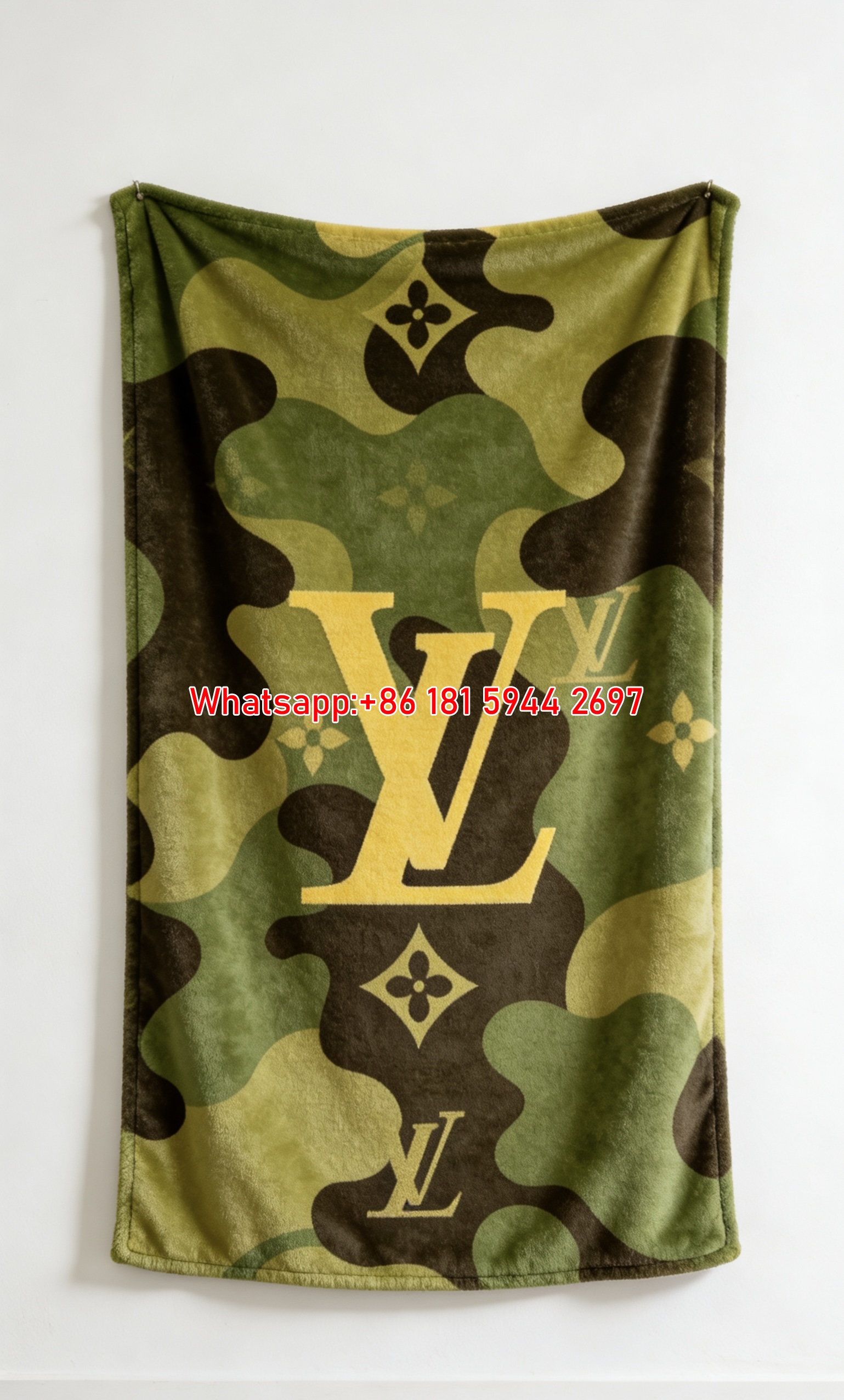 Camo LV Monogram Blanket Green Camo LV Throw IMG_3564